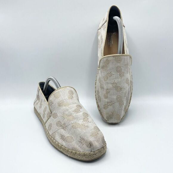 Toms deconstructed Alpargata espadrille Gold Pineapples - W9.5 - Picture 1 of 10